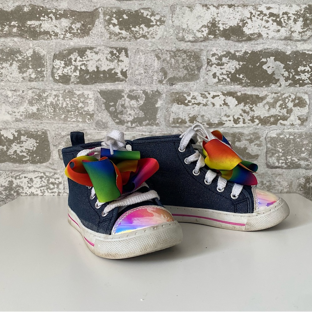 Nickelodeon Jojo Siwa Rainbow Denim High-Top Sneaker - Size 10 Toddler Girls